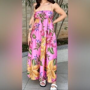 FARM Rio Pink Floral Maxi Dress / never worn